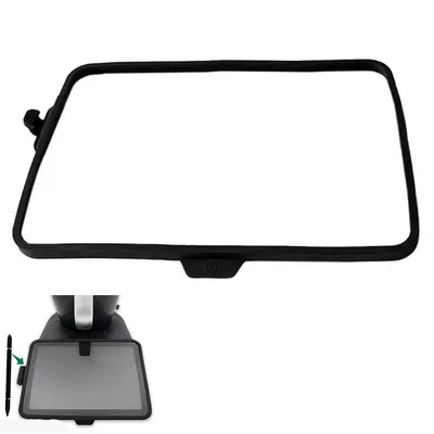 Produktbild von Silikonrahmen geeignet für TM7-Display,mit Stifthalter, kratzfest,leicht zu installieren,Küchenschutz,27×18,3 cm,schwarz,schützt Bildschirm effektiv