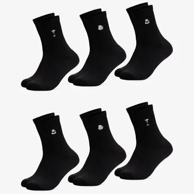 Produktbild von Occulto Herren & Damen Schwarze Motiv Socken 6er Pack (Modell: Juno)