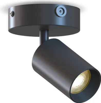Produktbild von Calex LED Deckenlampe, 1-flammig GU10 Spot, Deckenstrahler, Schwenkbar, Rund, Schwarz & Gold