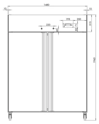 Produktbild von GastroHero Kühlschrank GNH1410TNM | 1350 Liter | GN 2/1 | Edelstahl | Energiesparend | LED Innenbeleuchtung | für Gastronomie und Großküche