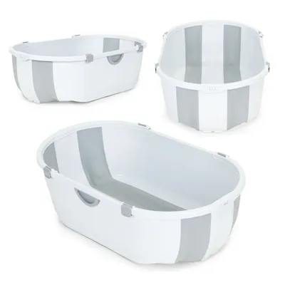 Produktbild von Baby-Badewanne, faltbare Touristen-Badewanne, grauer Abfluss