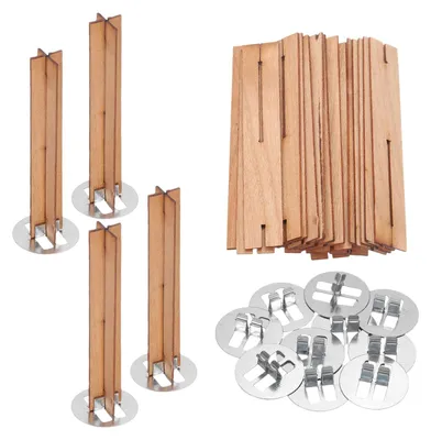 Holzdochte 0,5 x 3 Zoll, 20 Stück, mit Metallbasis