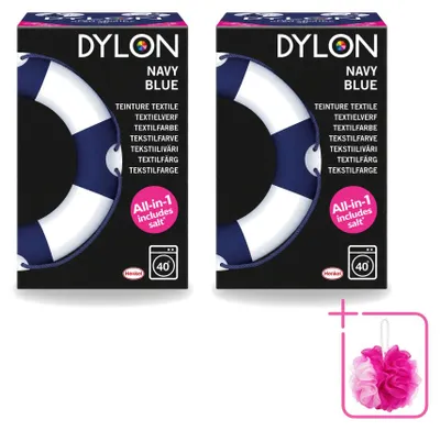 Zdjęcie produktu dla 2 x Farba do tkanin Dylon All-in-One - granatowa - 350g - zestaw ekonomiczny - 2 sztuki