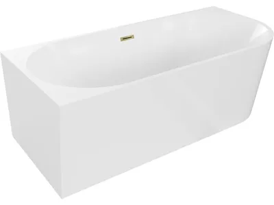 Obrázek produktu pro Mexen Mia volně stojící rohová vana levá 160 x 80 cm, bílá, přepad zlatý - 52691608000L-50