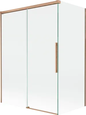 Produktbild von Mexen Rox Badewannenabtrennung 2-flügelig verschiebbar 120 + 70 x 150 cm, transparent, gebürstetes Kupfer - 8C9-120-070-65-00