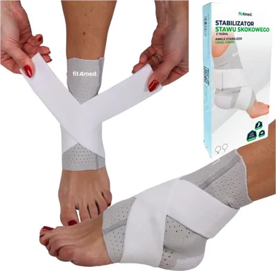 Produktbild von FIT4MED | Knöchelorthese - Hellgrau - Umfang 23–27 Cm - Stabilisierung - Verletzungsprävention
