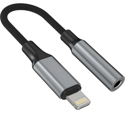 Produktbild von Adapter Audio Lightning (Stecker) auf 3.5 mm Klinke (Buchse), Fixed Link, Dunkelgrau
