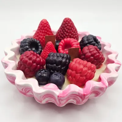 Immagine prodotto di Candela Cesto di Frutta NOBAMO - Ciliegia in Rosa e Bianco KP40589
