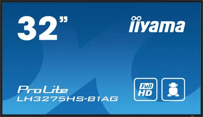 Produktbild von 32" 1920x1080, FHD IPS panel, Haze 25% 500cd/m², Landscape and Portrait, Signal FailOver, Speakers 2x 10W, Multiple Inputs HDMI 3x, DisplayPort, DP-out (MST/Mirror/Tiling), USB 2.0 x2, WiFi, LAN, Media Play USB Port, Control LAN / RS232C, iiSignage2 (CMS/D