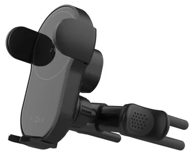 Image de Support fixe pour téléphone, avec chargeur sans fil et fixation pour grille d'aération ronde