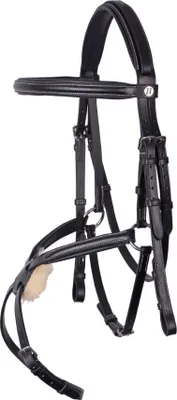 Immagine prodotto di Briglia messicana Harrys Horse con redini nere, taglia cavallo:Cob