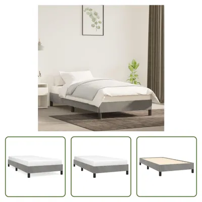 Produktbild von The Living Store Bettgestell Hellgrau 90x190 cm Samt