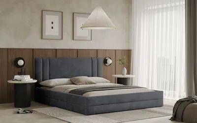 Obrázek produktu pro Postel ALCAMO 180x200 tmavěšedá s úložným prostorem