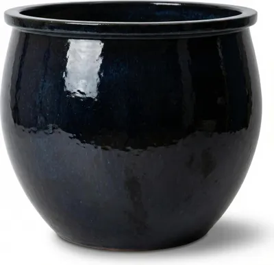 Produktbild von Provencelia Keramik Pflanzkübel Newton Hellblau, Ø35 x H44 cm, frostbeständig, handgefertigt, glasiert, Outdoor, Garten, Terrasse, winterfest