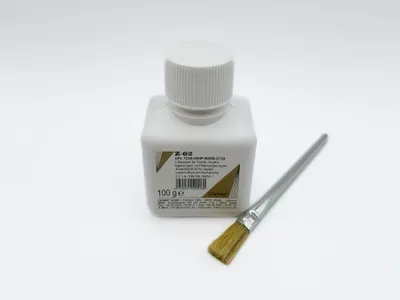 Produktbild von Lötwasser Z-02 für Zinnlote auf Kupfer und Bleiverglasungen, Gewicht: 100 g inkl. gratis Pinsel