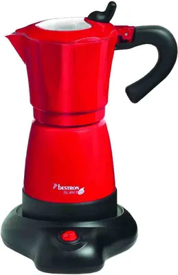 Produktbild von Bestron AES480 SUBITO Italienischer Alu Espresso Kaffee Moka Automat 480W, rot
