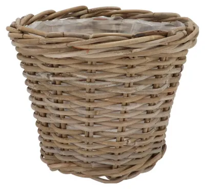 Produktbild von Pflanzkorb/Kartoffelkorb Efeu - mit Innentasche - Rattan - B23 x H20 cm - innen/ausen