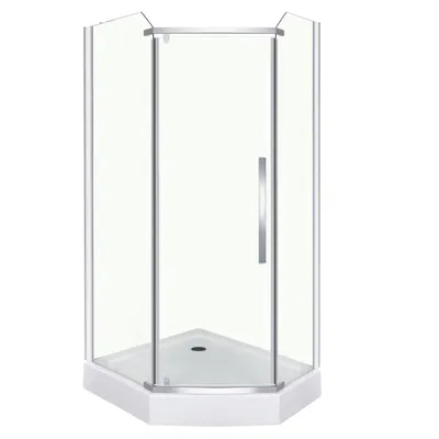 Produktbild von Komplettdusche GLASGOW 100X80 LINKS mit Duschtasse und Siphon