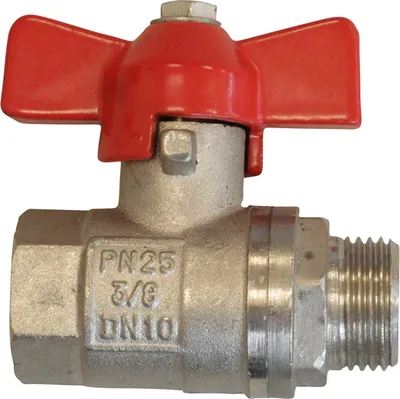 Zdjęcie produktu dla Zawór kulowy IG-AG, 3/8" z przelotem + FG