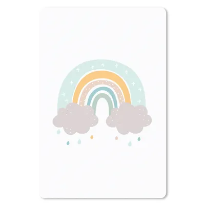 Produktbild von MuchoWow® Mauspad Mousepad Regenbogen - Wolken - Regen - Kinder - Pastell 18x27 cm - Mousepads - Maus Mat - Pad - Mausunterlage