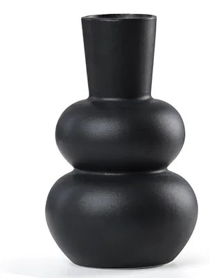Zdjęcie produktu dla Solidchoice - Czarna ceramiczna waza do kwiatów - Nowoczesny design
