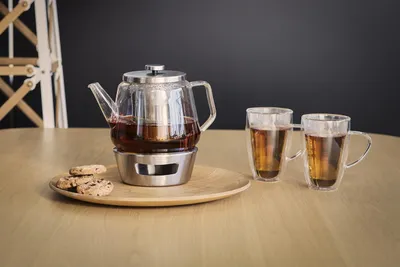 Produktbild von Doppelwandiges Tee-/Kaffeeglas aus Borosilikatglas, 320 ml, mikrowellengeeignet, 2er-Set