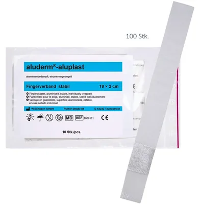 Obrázek produktu pro Náplasti na rány obvaz na prst aluderm-aluplast elastický 18x2cm PU=100 kusů