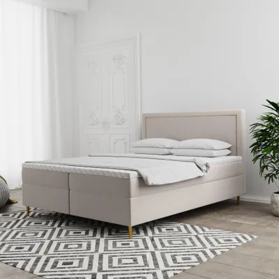 Produktbild von Boxspringbett Schlafzimmerbett LUCIEN 180x200cm in Stoff Soro Beige