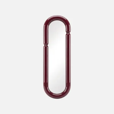 Produktbild von sweeek - Ovaler Spiegel mit glänzender Umrandung 160cm - Bordeaux