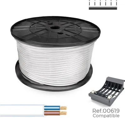 Obrázek produktu pro Ploché vedení h05vvh2-f 2 x 1,00 mm² bílé, 300 m. (velký buben)
