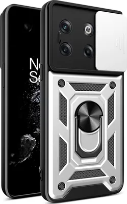 Produktbild von OnePlus 10T Hülle mit Ring Ständer Halter Dia Kameraschutz TPU PC Schutzhülle für OnePlus 10T Silber