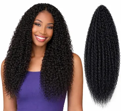 Immagine prodotto di Elzusha - Extension per capelli brasiliani ricci, intrecciata all'uncinetto, con aspetto naturale