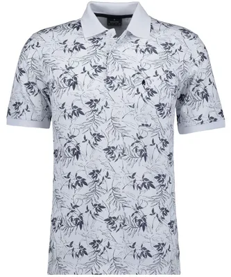 Ragman Polo alloverprint in weiß