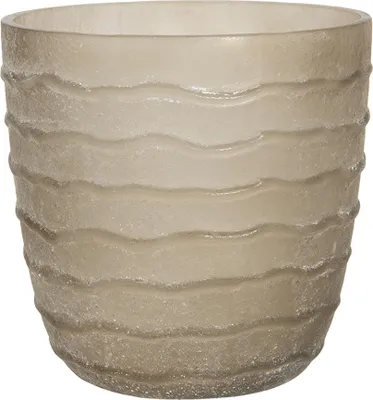 Zdjęcie produktu dla Clayre & Eef Pojemnik na podgrzewacze Ø 13x13 cm Beżowe szkło