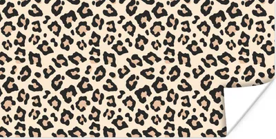 Produktbild von MuchoWow® Poster Tiermuster - Leopard - Weiß 120x60 cm - Bild