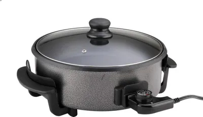 Obrázok produktu pre Elektrick panvica na pizzu Rosberg R51010B, 1500 W, 32 cm, regulcia teploty, neprinav povrch, siv
