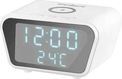 Obrázek produktu pro Digitální budík s indukční nabíječkou REBEL RB-6303-W, bílá