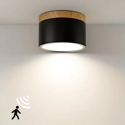Immagine prodotto di Lampada LED con sensore per scale e corridoi - Faretto LED in alluminio con sensore di movimento - Ø 108 cm - 230 V - 4000 K