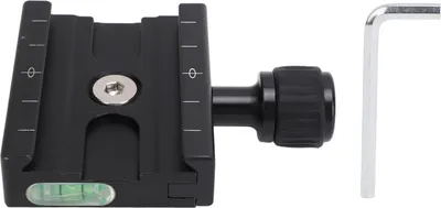 Zdjęcie produktu dla Zacisk szybkiego zwalniania do statywu Arca Style Plate ze stopu aluminium 60 mm z 3 poziomicami z gwintem 3/8 do 1/4 cala