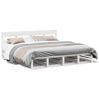 Produktbild von vidaXL Massivholzbett ohne Matratze Weiß 180x200 cm Kiefernholz