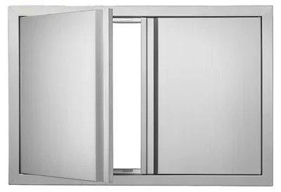 Obrázok produktu pre Prístupové dvierka na gril VEVOR, 710 x 482 mm, dvojité dvierka na vonkajšiu kuchyňu, dvierka z nehrdzavejúcej ocele na zapustenie, vertikálne nástenné dvierka so zasúvacími rukoväťami, pre grilovací ostrovček, grilovaciu stanicu, vonkajšiu skrinku