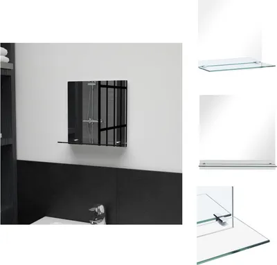 Image de vidaXL Miroir mural avec étagère 30×30 cm verre trempé - miroir