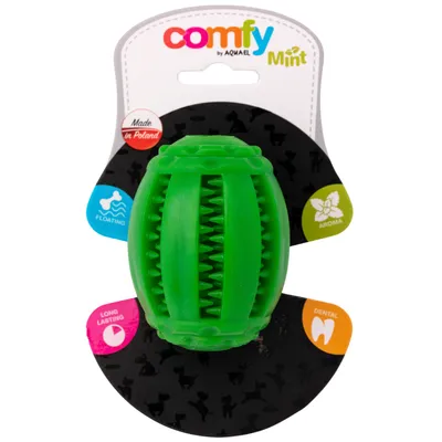 Produktbild von COMFY Hundespielzeug Dental Rugby Mint 8x6,5 cm - Grün, für Intelligenzspiel & Zahnpflege, sicher für Ihr Haustier