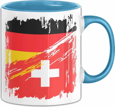 Produktbild von Schweiz Deutschland Flagge Halb Deutscher Halb Schweizer Fußball Germany 2024 Europa Swiss (Blau)