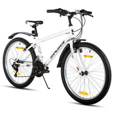 Produktbild von Hiland 26 Zoll Mountainbike mit 18 Gängen für Jugendliche, Damen und Erwachsene, ausgestattet mit Doppel-V-Bremse und stabiler Rahmen aus Hochkohlenst