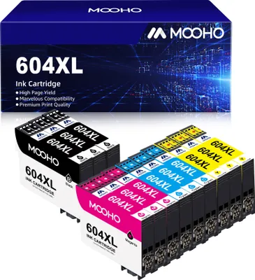 Produktbild von 12er-Pack 604 XL 604XL Patronen Kompatible für Epson XP 2205 XP 3200 XP 4200 XP 3205 XP 4205 Workforce WF 2930 WF 2935 WF 2910