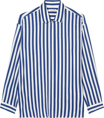 Produktbild von Blouse, oversized shape, kent colla D25 multi/ Shiny Blue Größe 38/38