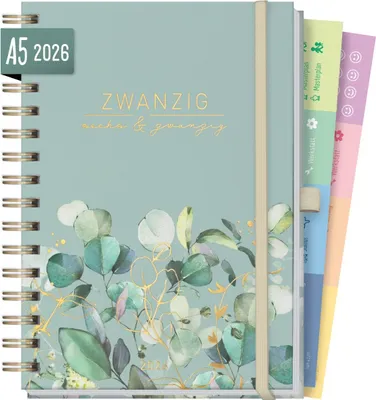 Produktbild von Lieblings-Timer Deluxe 2026 / A5 / Minty Leaves / Häfft-Verlag