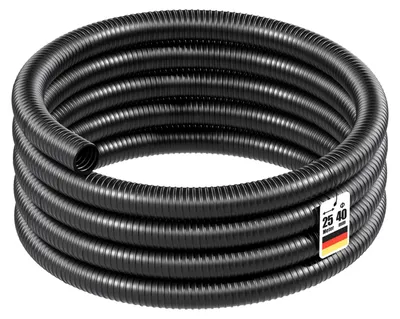 Immagine prodotto di Tubo a spirale - Tubo flessibile - 40 mm - 25 metri - PVC - Nero
