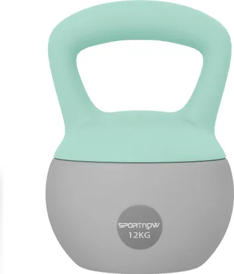 Immagine prodotto di SPORTNOW Kettlebell 12 kg - Collaborazione Aosom.fr x FFHandball - manubrio con impugnatura antiscivolo per fitness, bodybuilding e cardio, grigio e verde